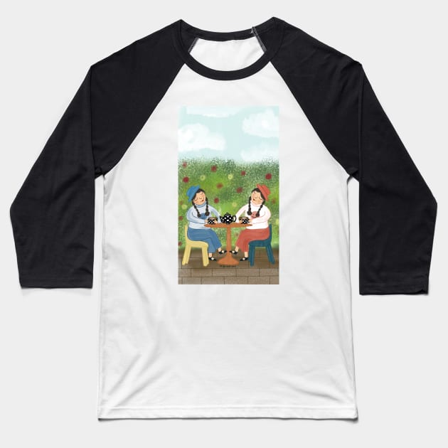 Twins at tea time Baseball T-Shirt by SanMade